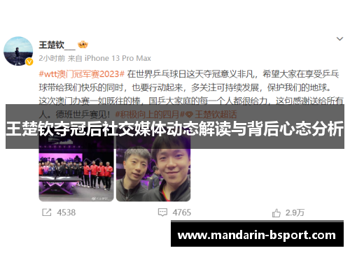 王楚钦夺冠后社交媒体动态解读与背后心态分析